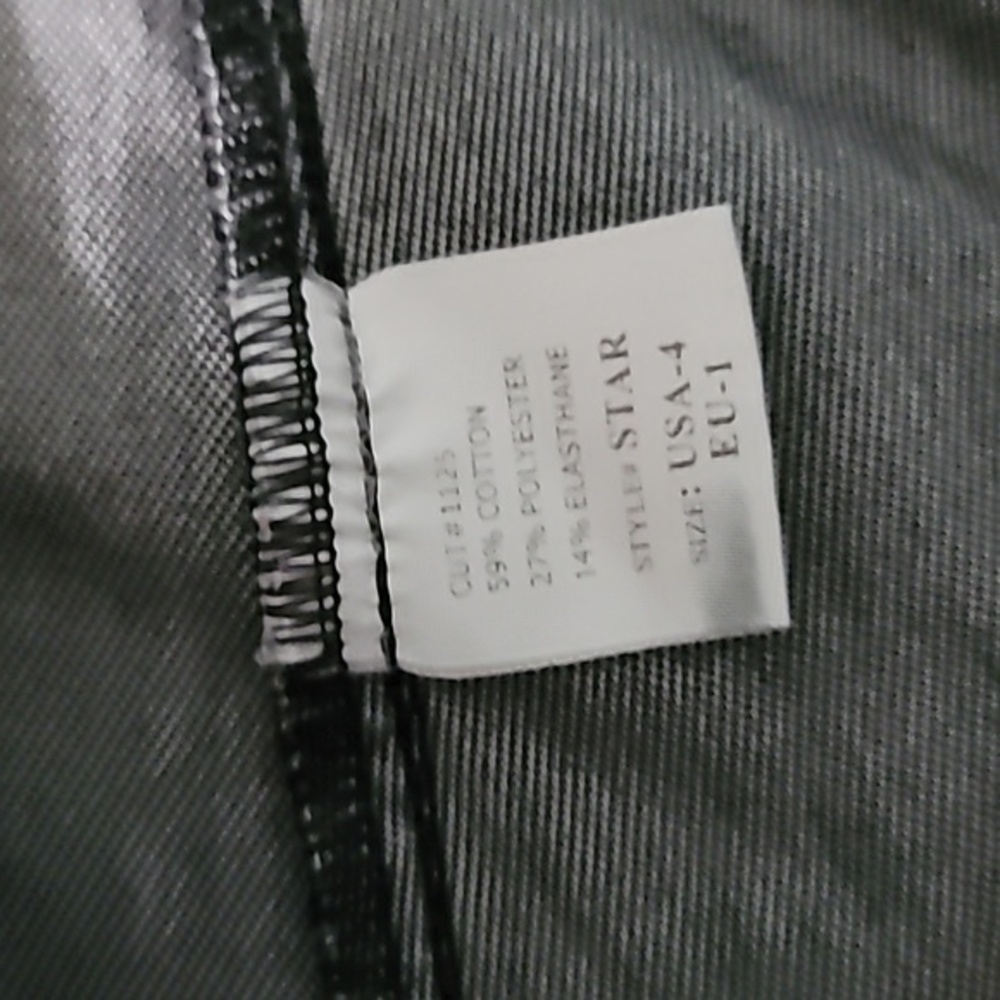 LIOR Paris 'Star' Faded Black Raw Hem Patchwork Jean-ish Leggings Women's 4 - Picture 3 of 10